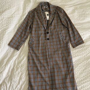 Urban Outfitters Plaid Longline Coat